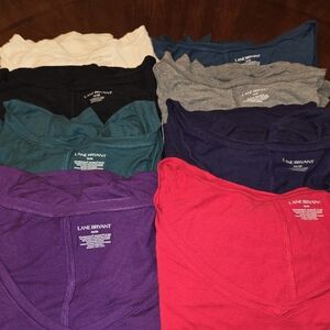 8, Lane Bryant V-Neck Long Sleeve T-Shirt Collection, Size 26/28